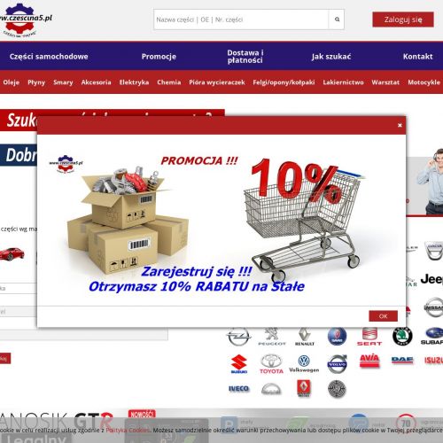 Internetowy sklep z częściami samochodowymi